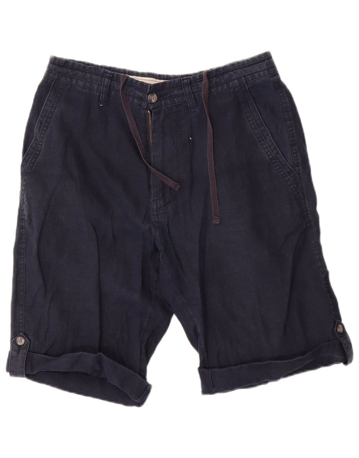 Pantaloncini chino da uomo Marks & Spencer W30 medio lino blu navy