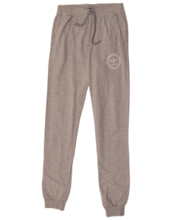 Pantaloni da tuta con grafica Adidas da donna Joggers UK 8 Small Grey Flecked