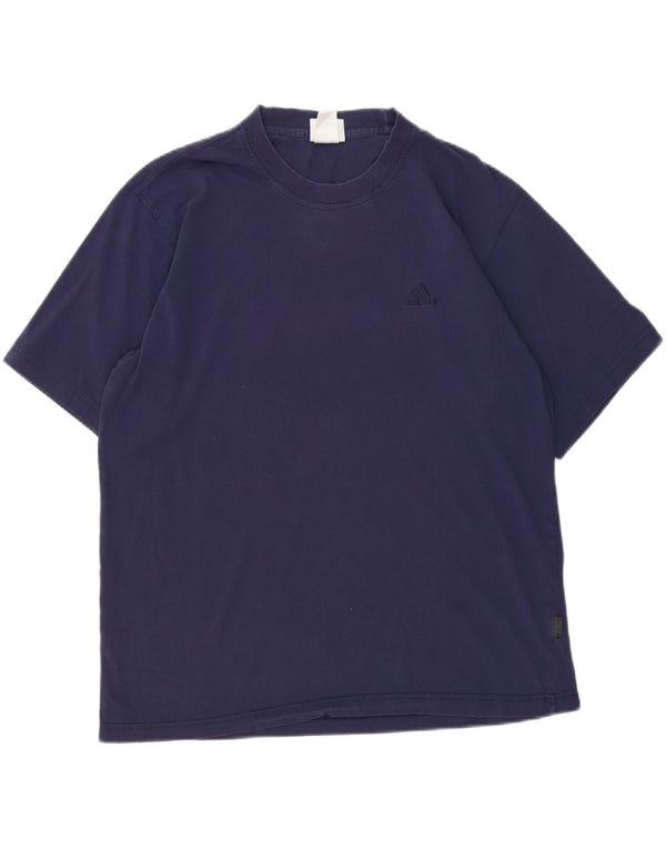 Adidas Mens T-Shirt Top Large Navy Blue Cotton