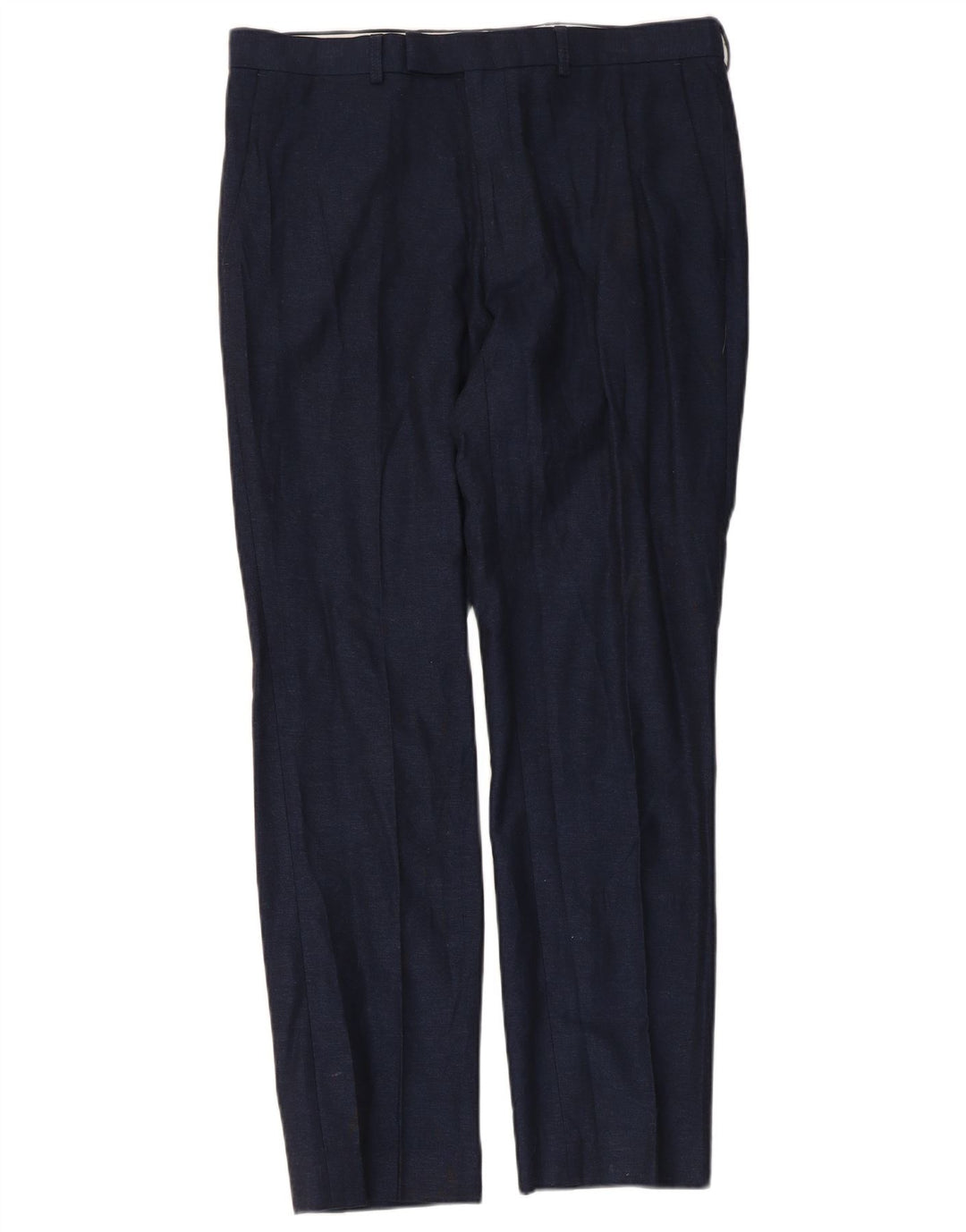 Pantaloni da abito slim da uomo Marks & Spencer W34 L31 cotone blu navy