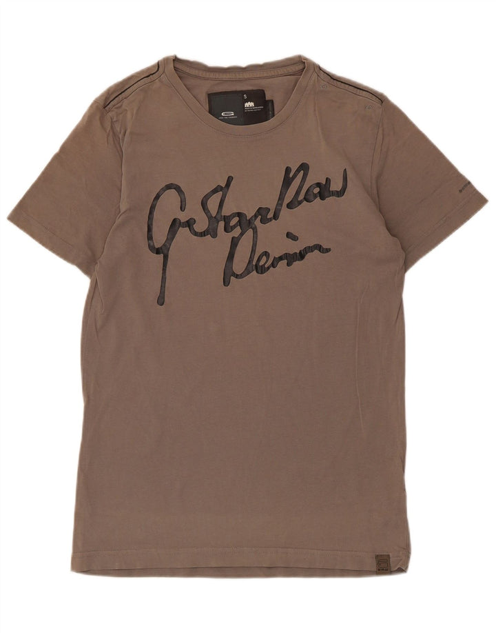 T-shirt grafica da uomo G-Star Top piccola in cotone marrone