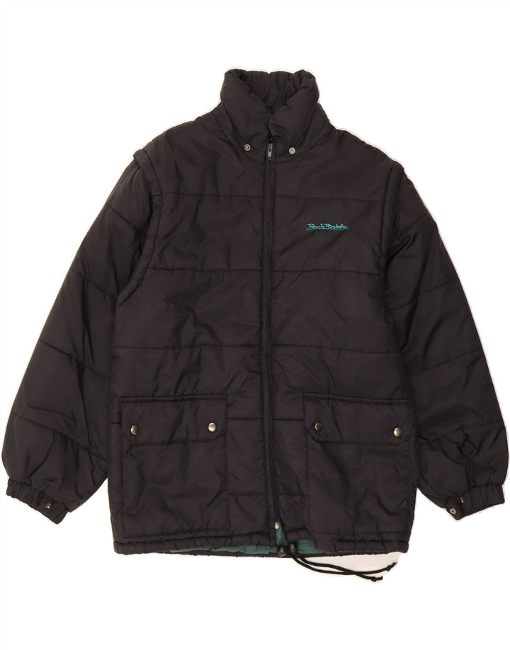 RENATO BALESTRA Mens Padded Jacket UK 38 Medium Black Polyester Vintage Renato Balestra and Second-Hand Renato Balestra from Messina Hembry 