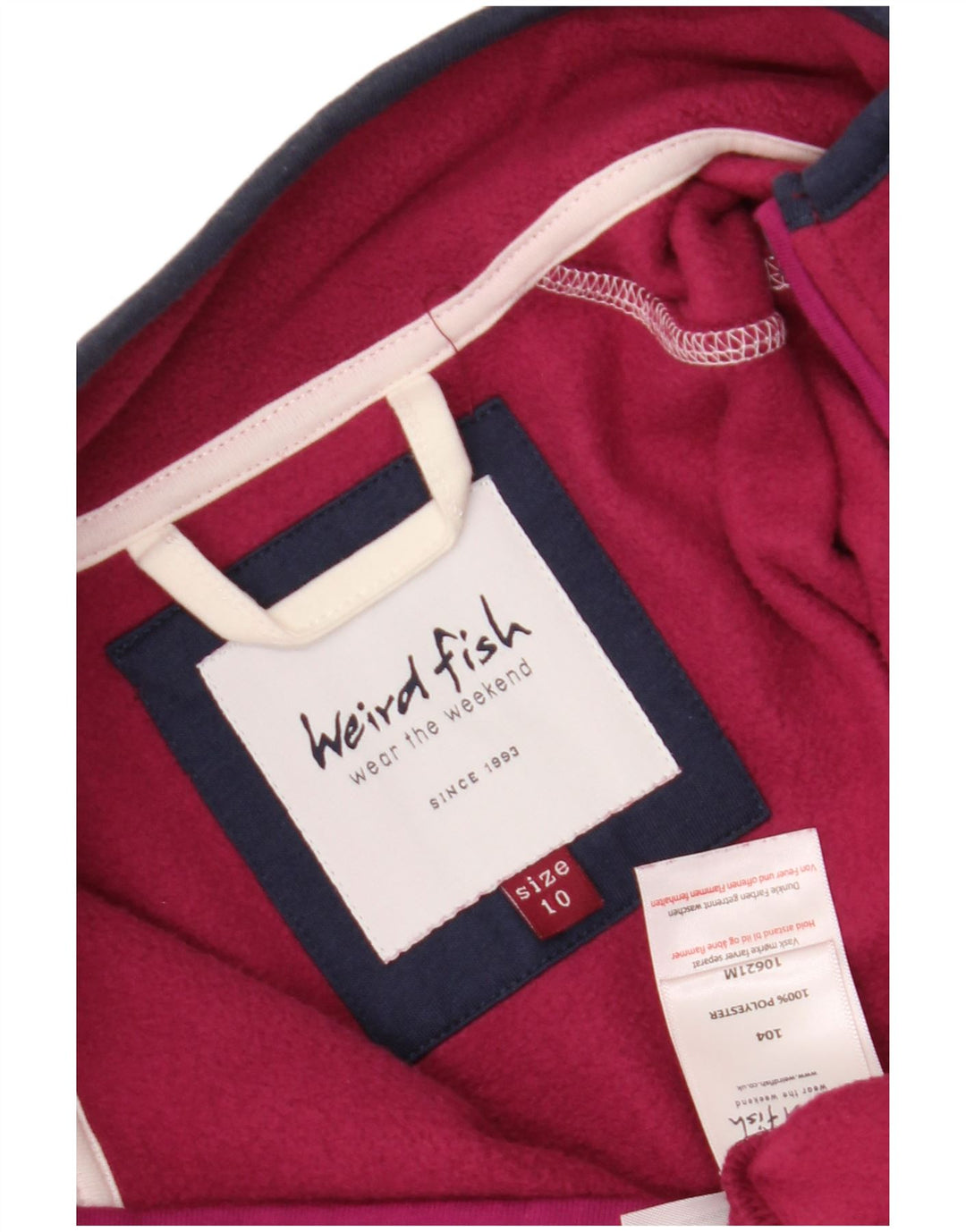 Giacca in pile da donna Weird Fish UK 10 piccola bordeaux in poliestere