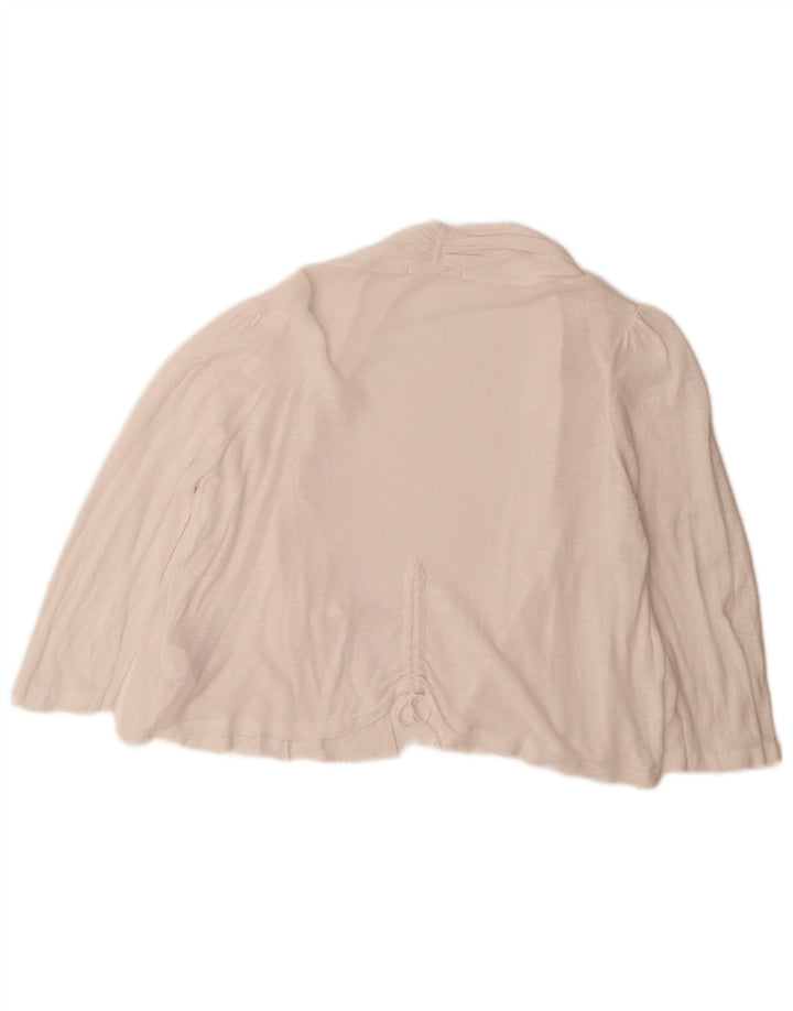 Maglione cardigan aperto con maniche a 3/4 Marks & Spencer da donna UK 16 grande bianco