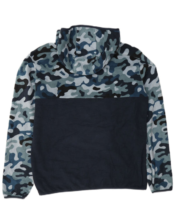 Maglione in pile da uomo con cappuccio e zip, Champion, grande, blu navy, mimetico