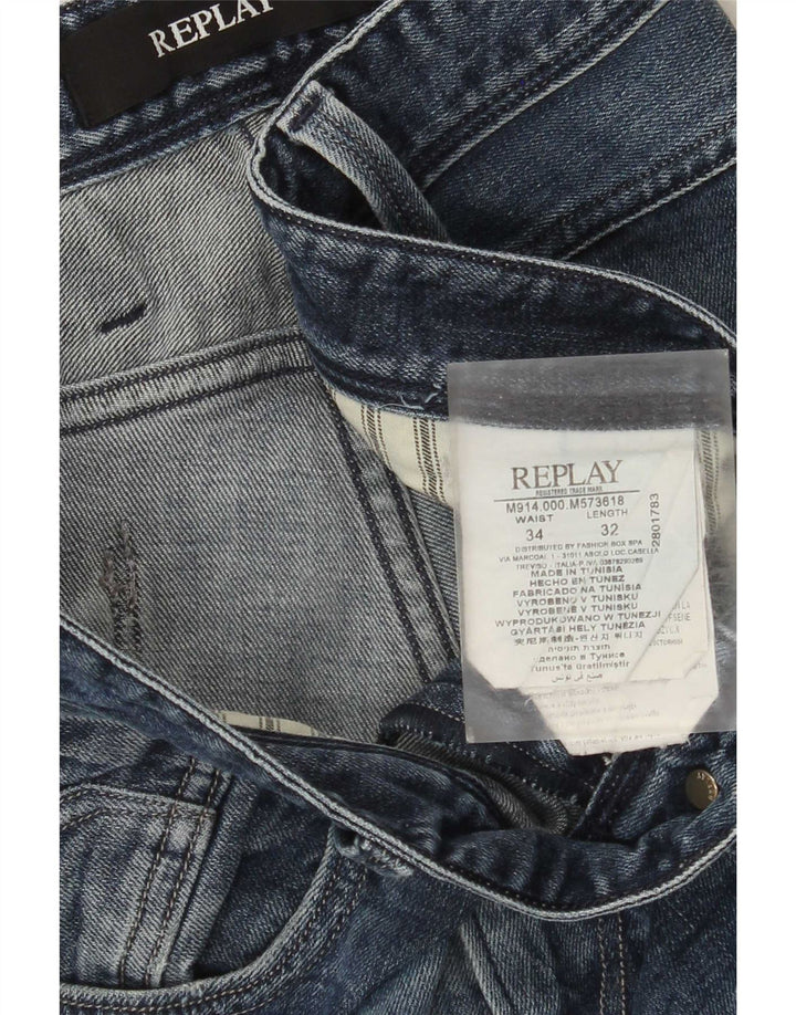 Jeans slim da donna Replay W34 L32 cotone blu