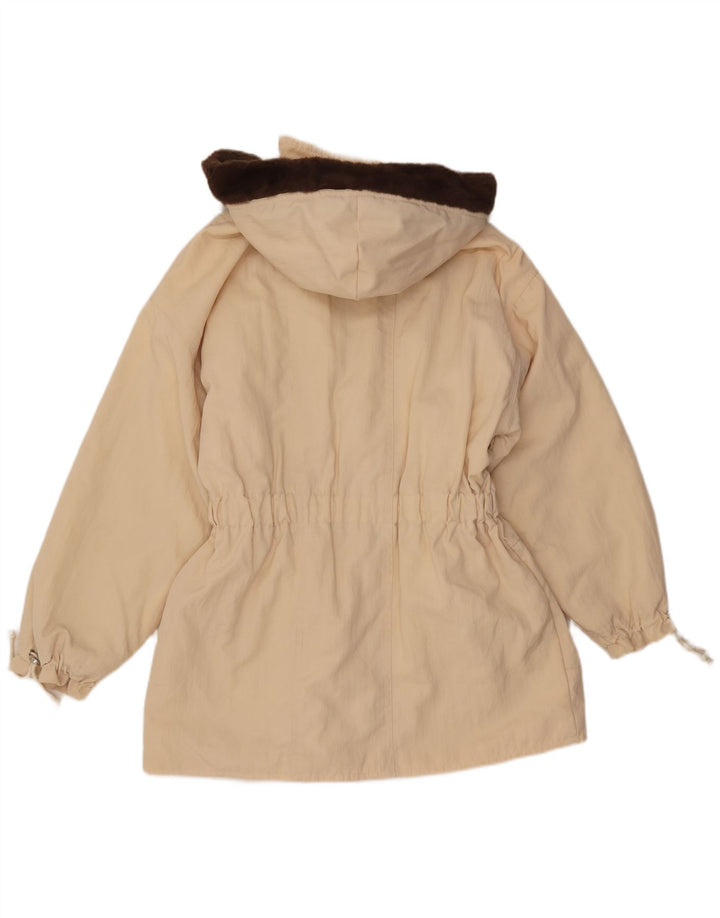 Giacca Parka vintage da donna con cappuccio IT 42 Beige medio