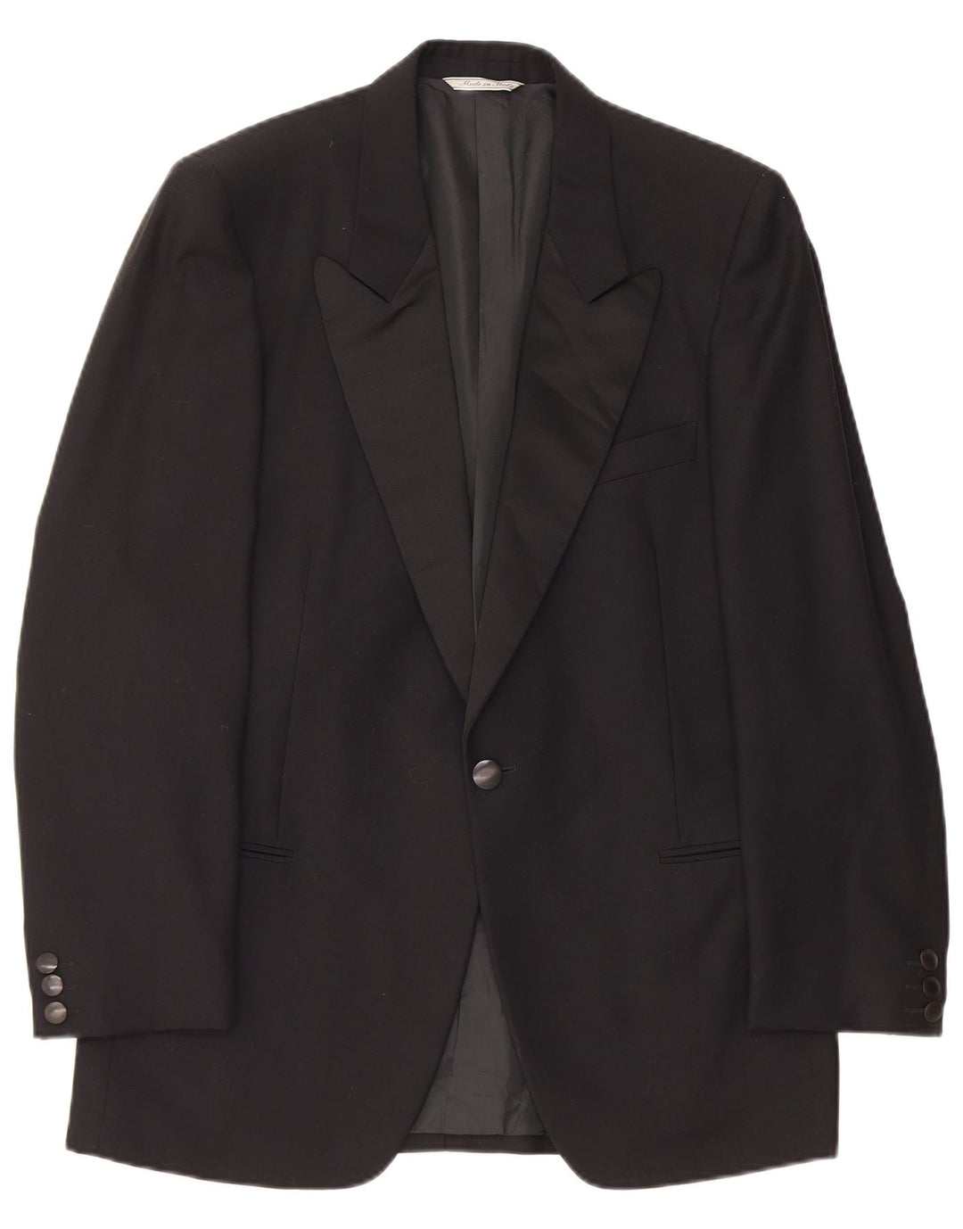 Giacca blazer da uomo a 1 bottone Carieri IT 48 media nera in lana vergine