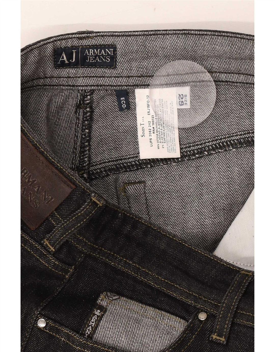 Jeans cropped da donna Armani W29 L23 cotone nero