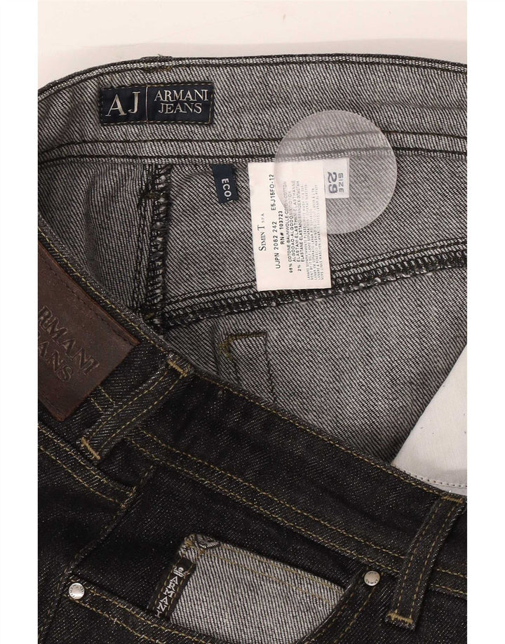 Jeans cropped da donna Armani W29 L23 cotone nero