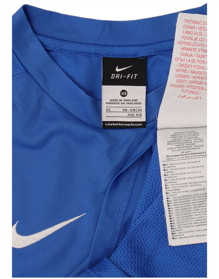 T-shirt grafica NIKE da ragazzo Dri Fit Top 6-7 anni XS poliestere blu