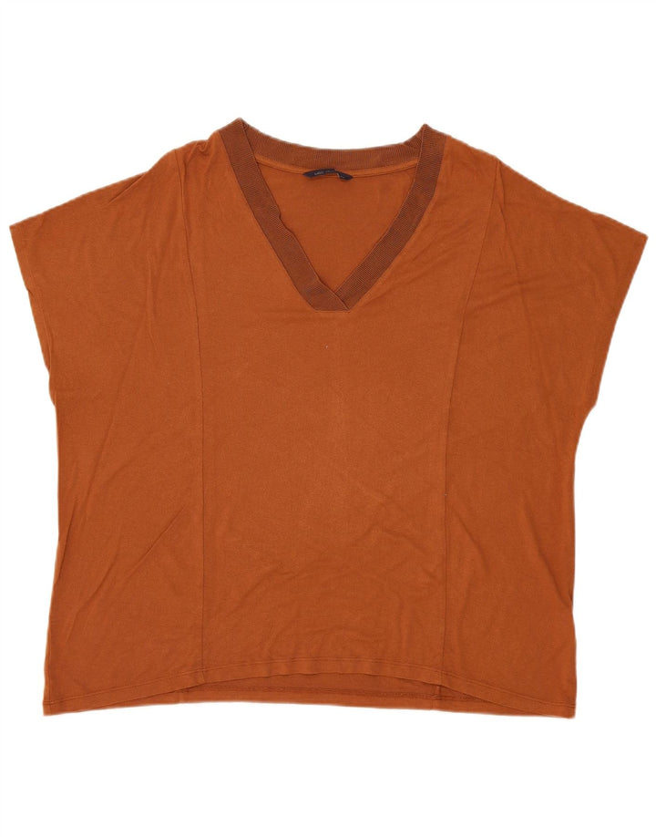 Top camicetta da donna Marks & Spencer UK 20 2XL viscosa marrone