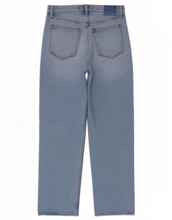 Jeans dritti a vita alta da donna Abercrombie & Fitch US 4 piccoli W27 L29 blu