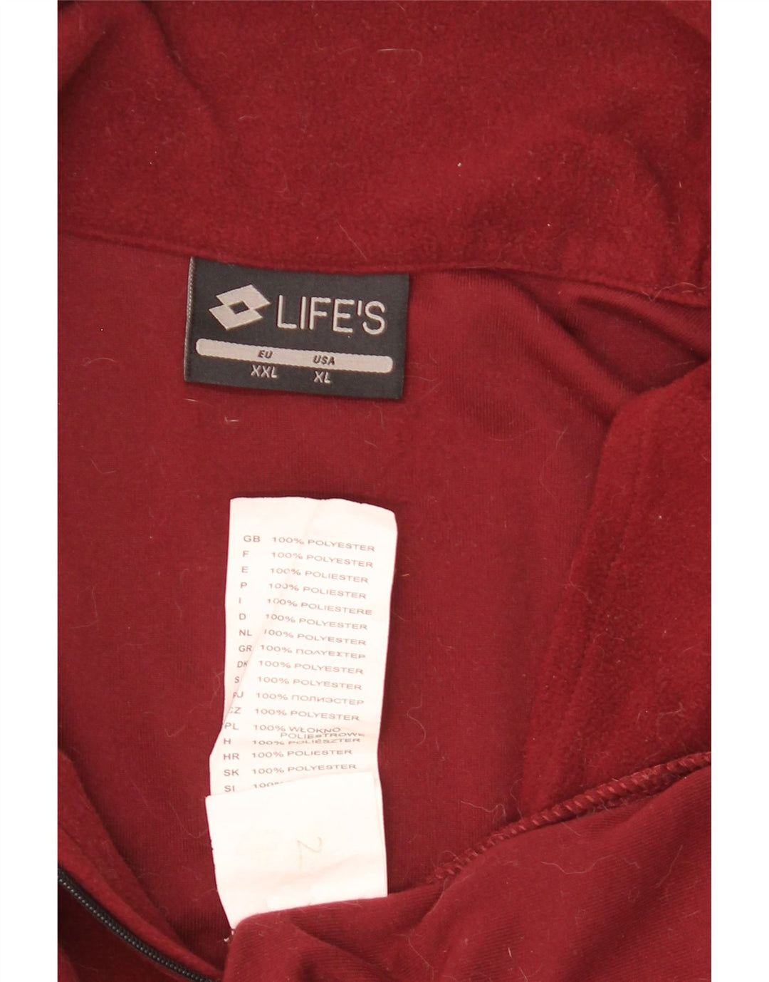 Maglione in pile da uomo LOTTO Life's Zip Neck 2XL poliestere marrone