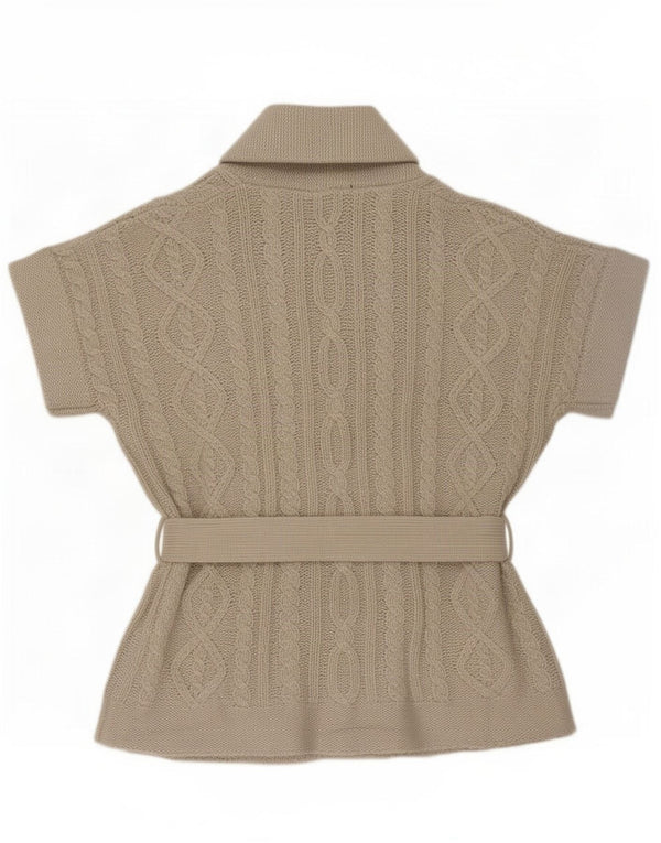 Maglione cardigan a maniche corte da donna Zara UK 14 Acrilico grigio medio