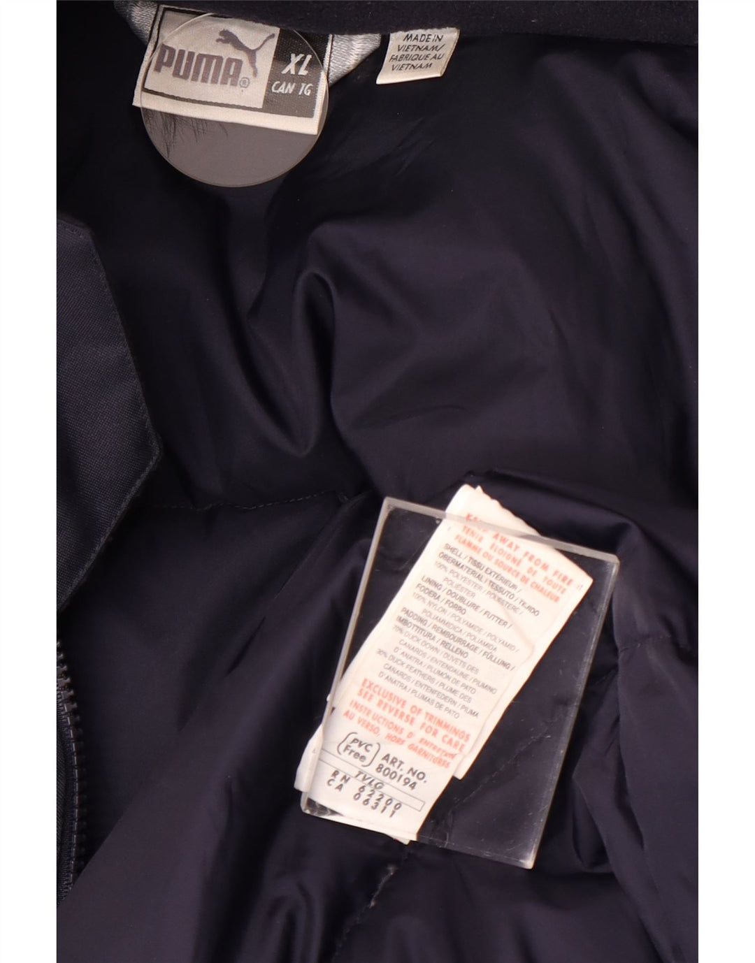 Cappotto imbottito con cappuccio da uomo PUMA UK 42 XL Poliestere blu navy