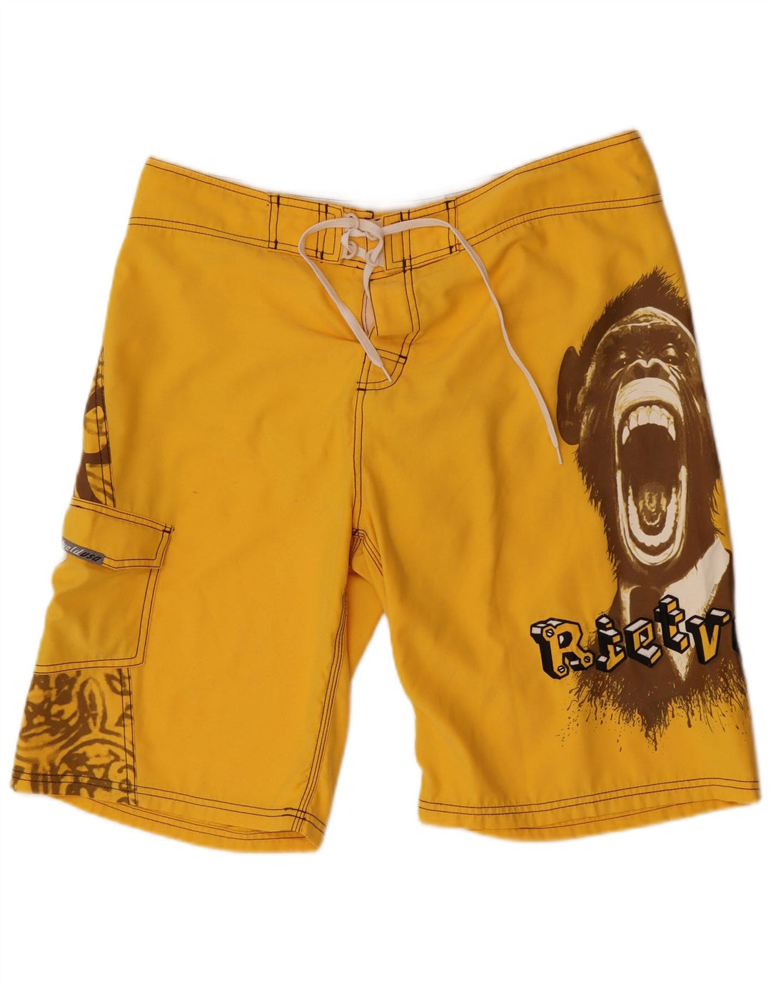 Pantaloncini da bagno grafici da uomo Rietveld grandi in poliestere giallo