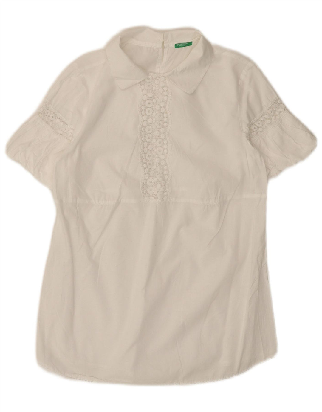 BENETTON Camicetta da donna Top UK 12 Medio Bianco