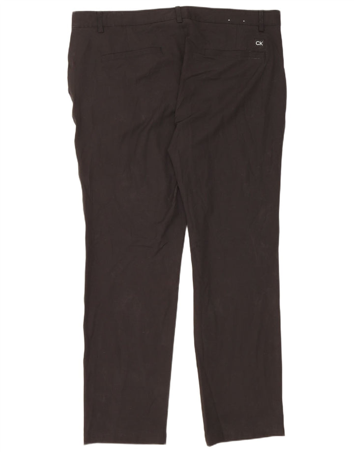 Pantaloni chino dritti da uomo Calvin Klein W42 L33 poliestere nero