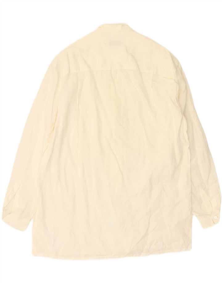 CERRUTI 1881 Mens Shirt Medium Off White Ramie