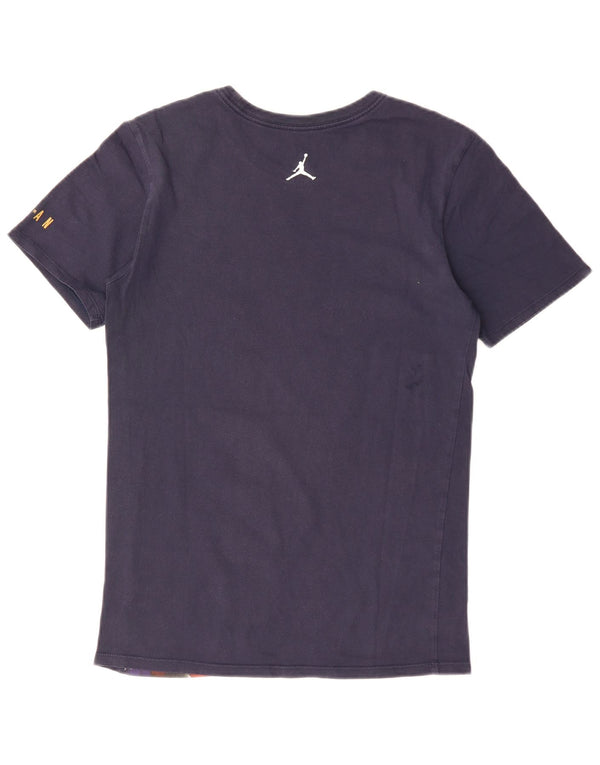 JORDAN T-shirt grafica da uomo Top piccola in cotone blu navy