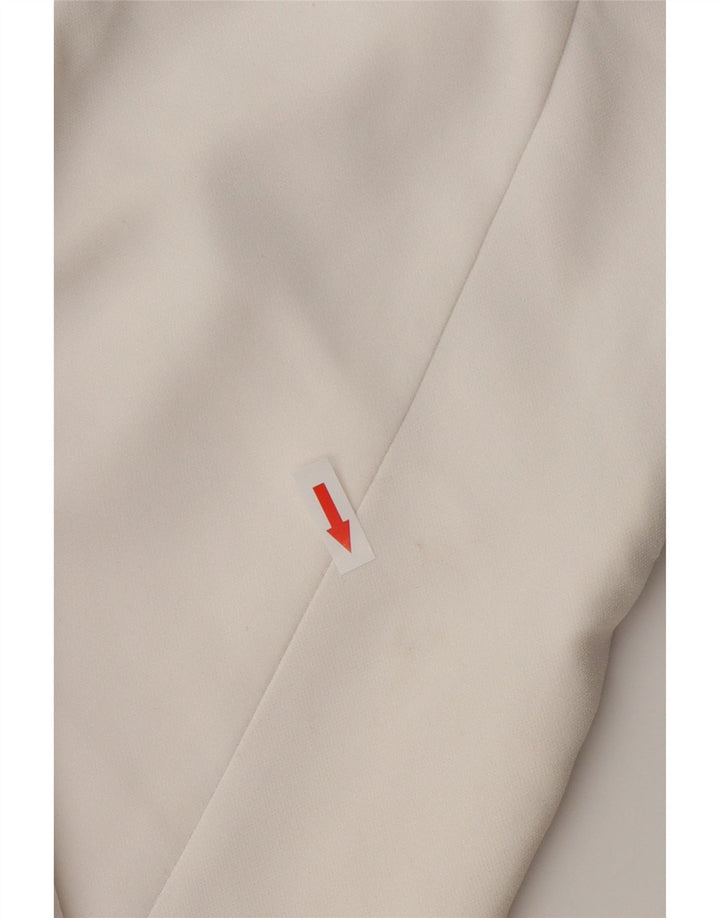 Giacca blazer aperta da donna con maniche a 3/4 Zara UK 18 XL acetato bianco