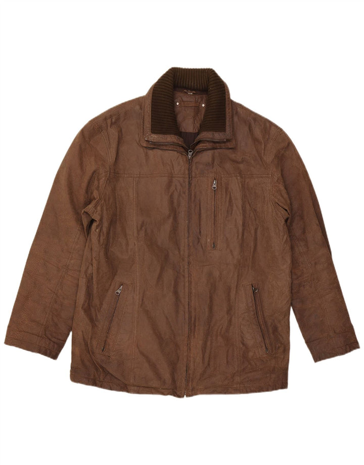 Giacca in pelle da uomo REWARD UK 40 Large in pelle marrone
