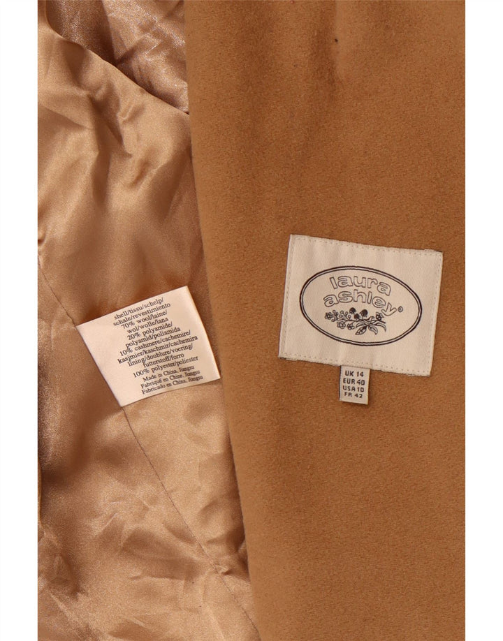 LAURA ASHLEY Borsone militare da donna con cappuccio UK 14 Large Marrone Lana