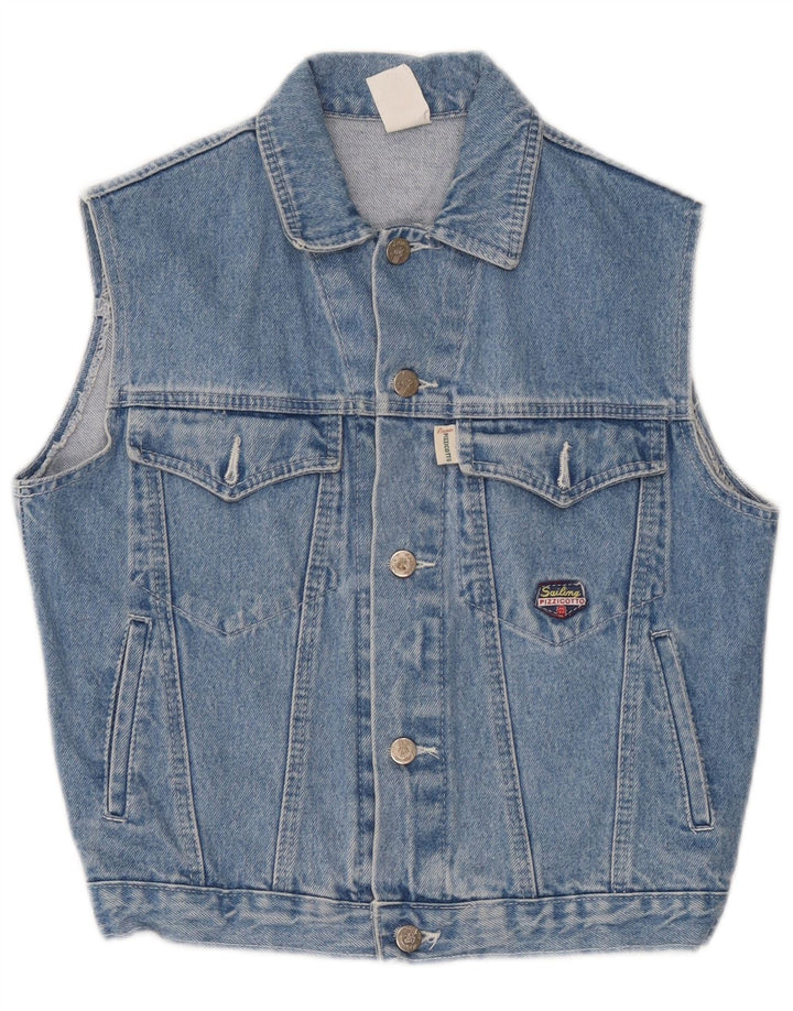 Gilet vintage in denim per ragazzi 10-11 anni in cotone blu