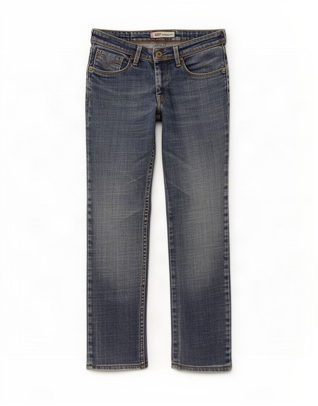 Levi's Donna 627 Jeans dritti W28 L28 Cotone blu