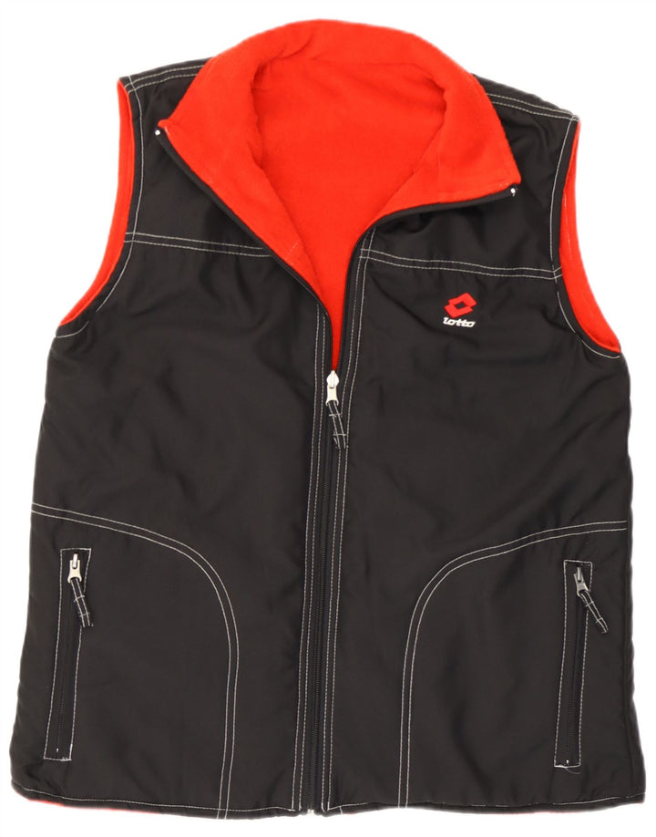 Gilet reversibile in pile da uomo Lotto Small nero in poliestere color block