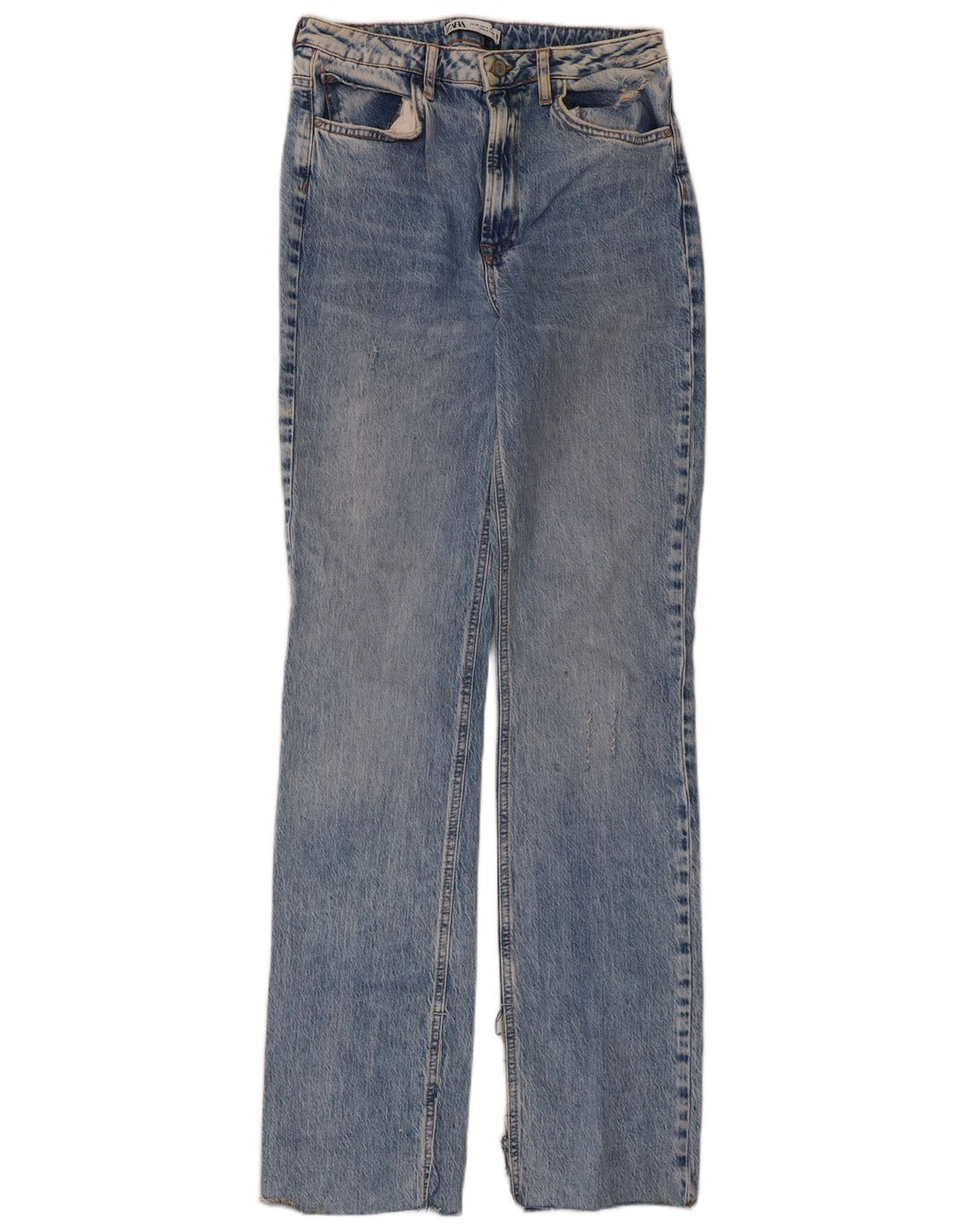 Jeans dritti a vita alta da donna Zara EU 40 medio W30 L33 blu