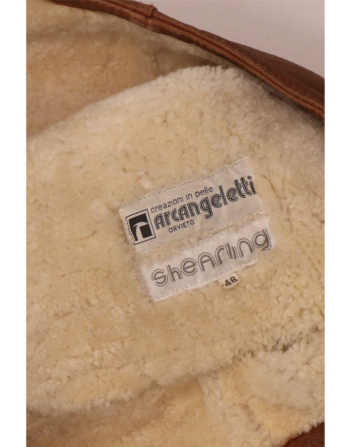 Giubbotto in shearling vintage da uomo IT 48 Marrone medio