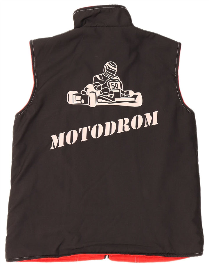 Gilet reversibile grafico da uomo Lotto UK 36 piccolo poliestere nero