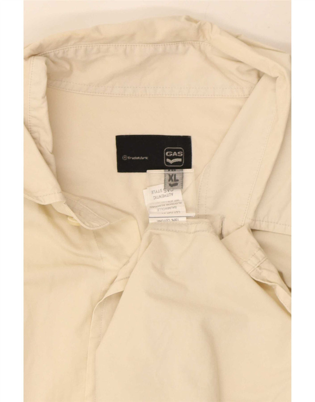 Camicia da uomo Gas XL in cotone bianco sporco