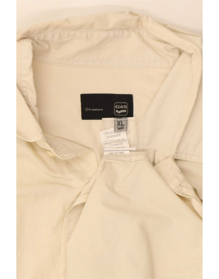 Camicia da uomo Gas XL in cotone bianco sporco