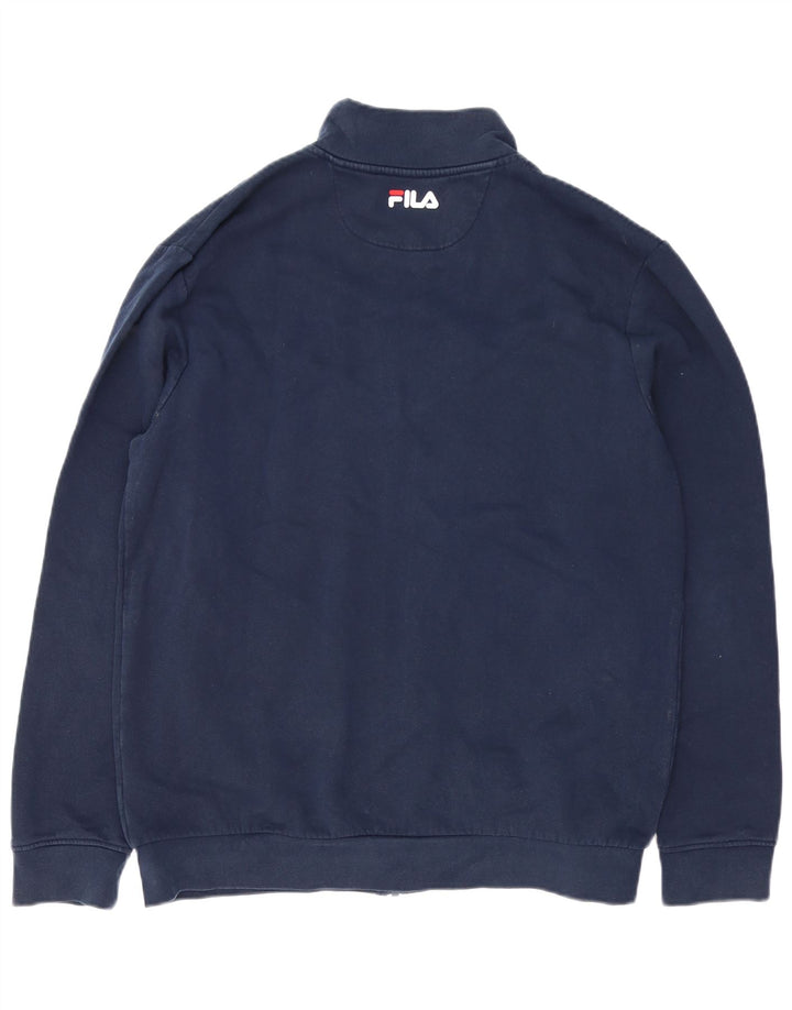 Giacca da ginnastica da uomo Fila XL in cotone color block blu navy