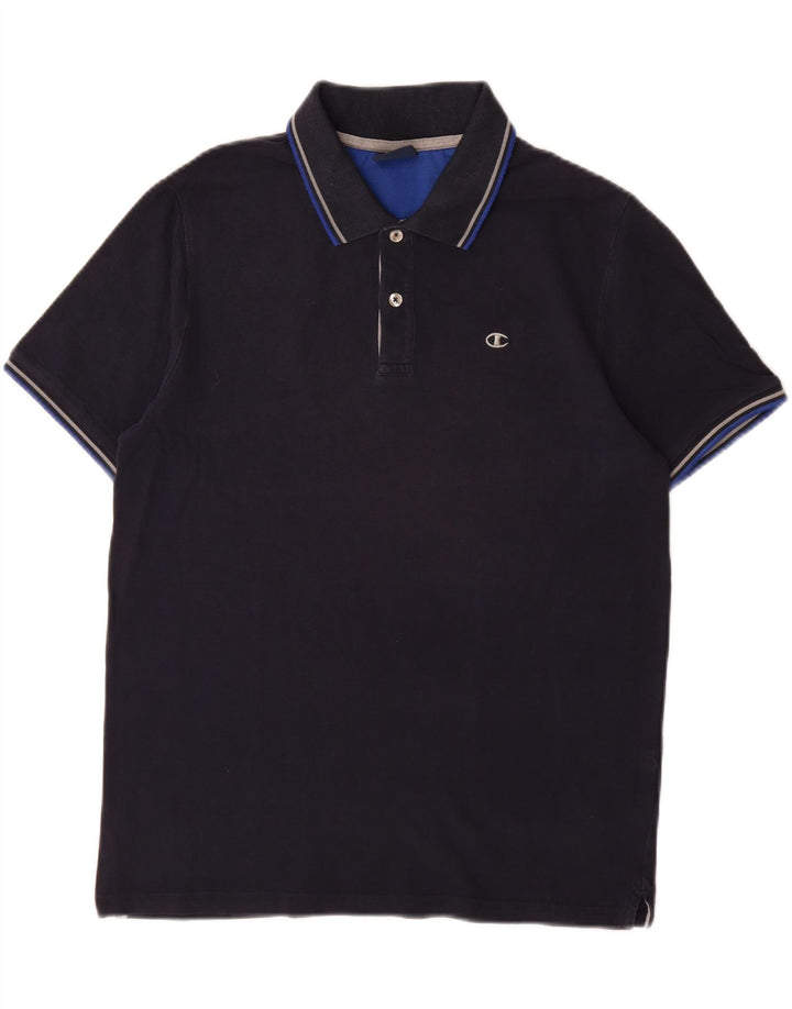 CHAMPION Mens Polo Shirt Medium Navy Blue Vintage Champion and Second-Hand Champion from Messina Hembry 