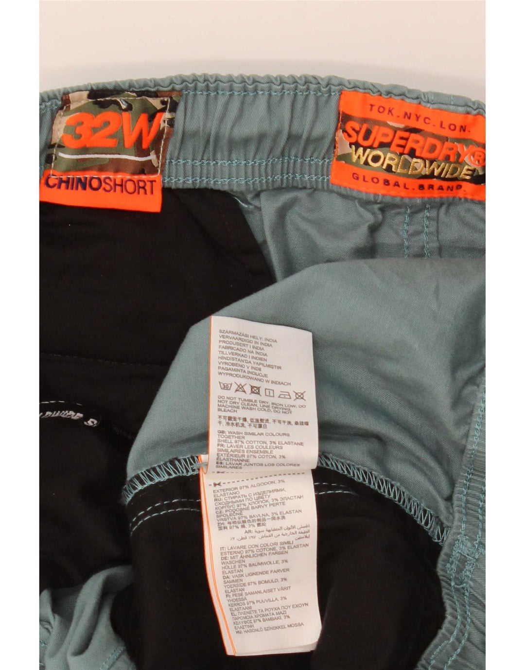 Pantaloncini chino da uomo Superdry W32 cotone verde medio
