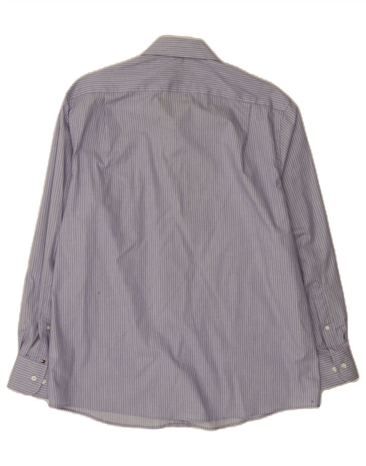 TOMMY HILFIGER Mens Shirt Size 16 1/2 Large Navy Blue Striped Vintage Tommy Hilfiger and Second-Hand Tommy Hilfiger from Messina Hembry 