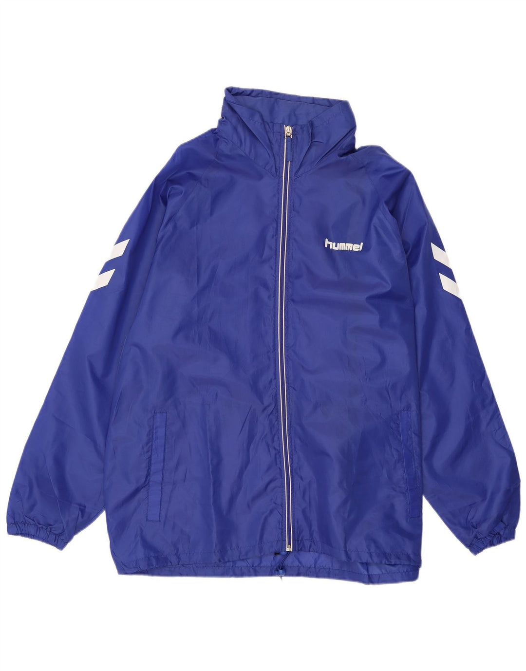 Giacca antipioggia da uomo con cappuccio grafico HUMMEL UK 42 XL poliestere blu