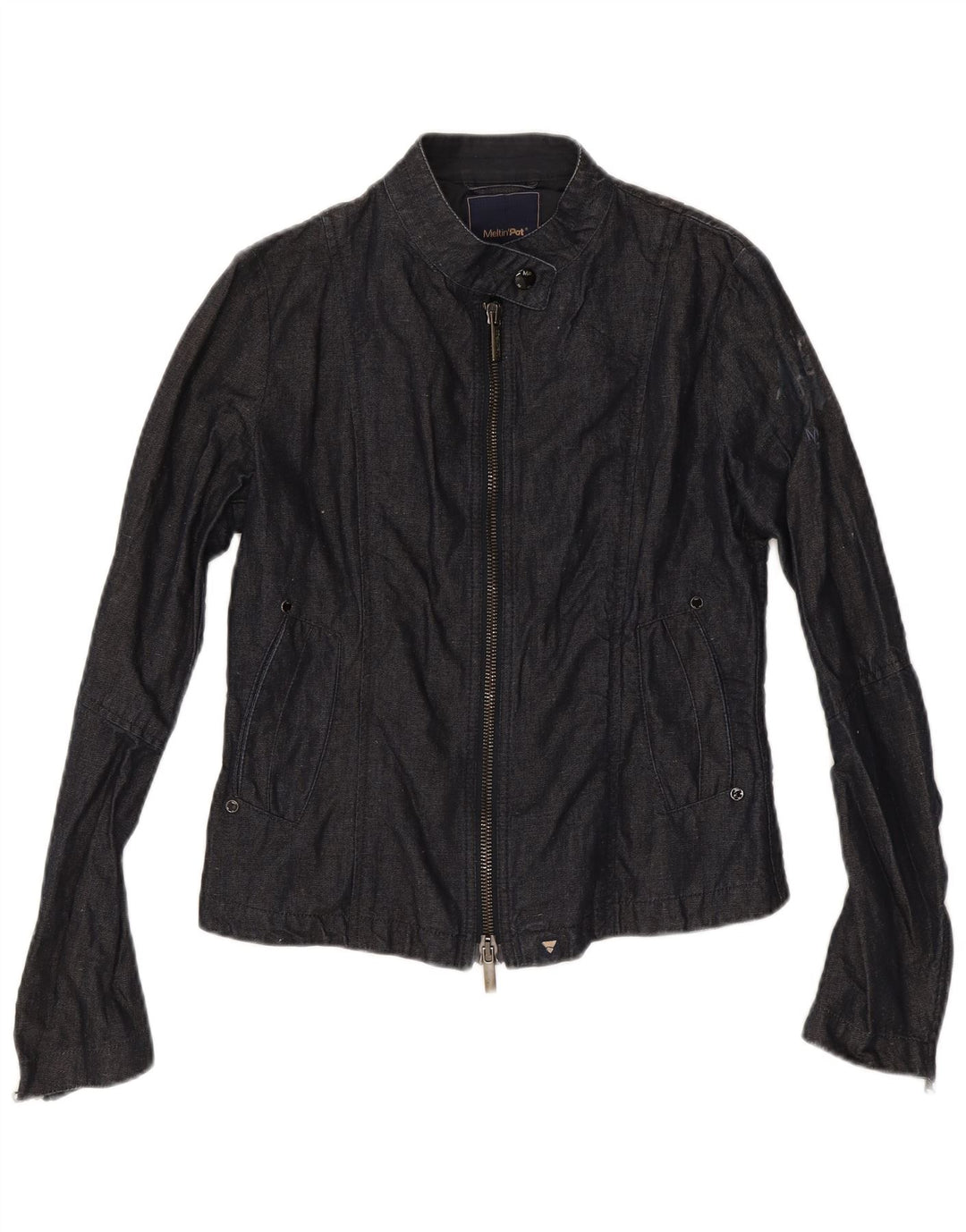 Giacca di jeans da donna Meltin' Pot UK 12 Cotone medio blu navy