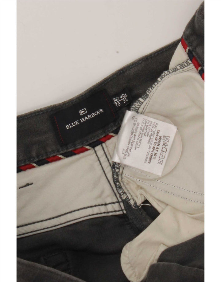 Pantaloni casual dritti Marks & Spencer da uomo blu Harbour W40 L31 grigi