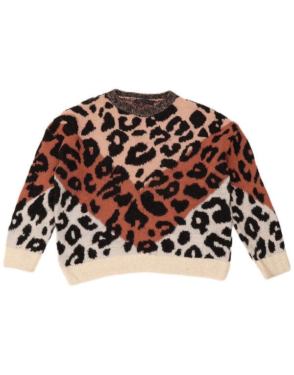 Maglione corto con scollo a barca da donna Marks & Spencer UK 14 medio multicolore