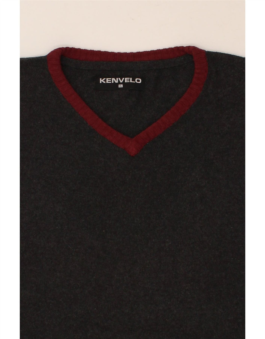 KENVELO Mens V-Neck Jumper Sweater XL Black Vintage Kenvelo and Second-Hand Kenvelo from Messina Hembry 