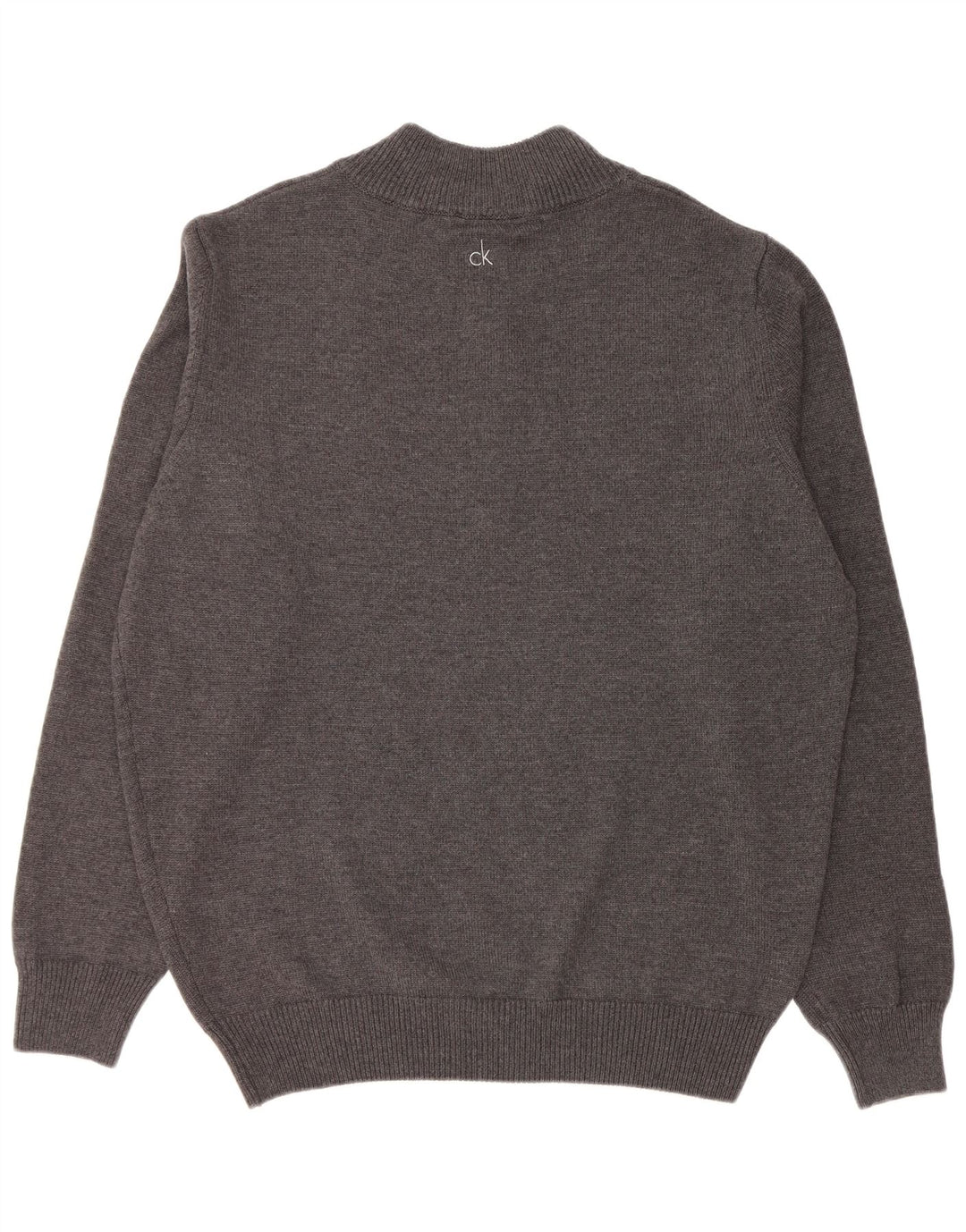 CALVIN KLEIN Maglione da golf da uomo con collo e zip 2XL Cotone grigio