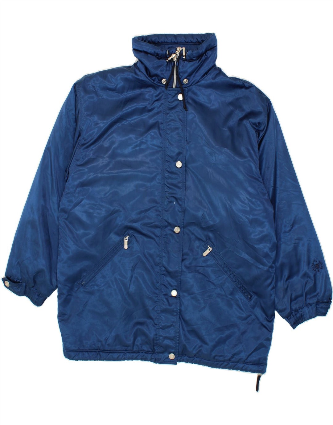 BELFE & BELFE Womens Oversized Rain Jacket UK 12 Medium Navy Blue Vintage Belfe & Belfe and Second-Hand Belfe & Belfe from Messina Hembry 