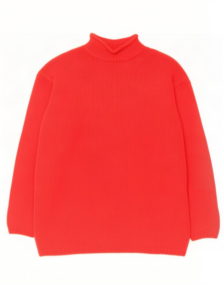 Maglione maglione a collo alto da donna Marks & Spencer UK 14 grande rosso