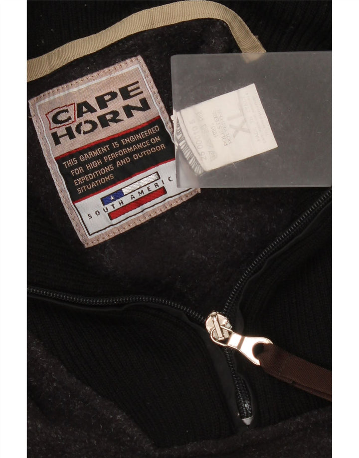 Felpa da uomo con collo con zip Cape Horn, maglione XL, poliestere nero