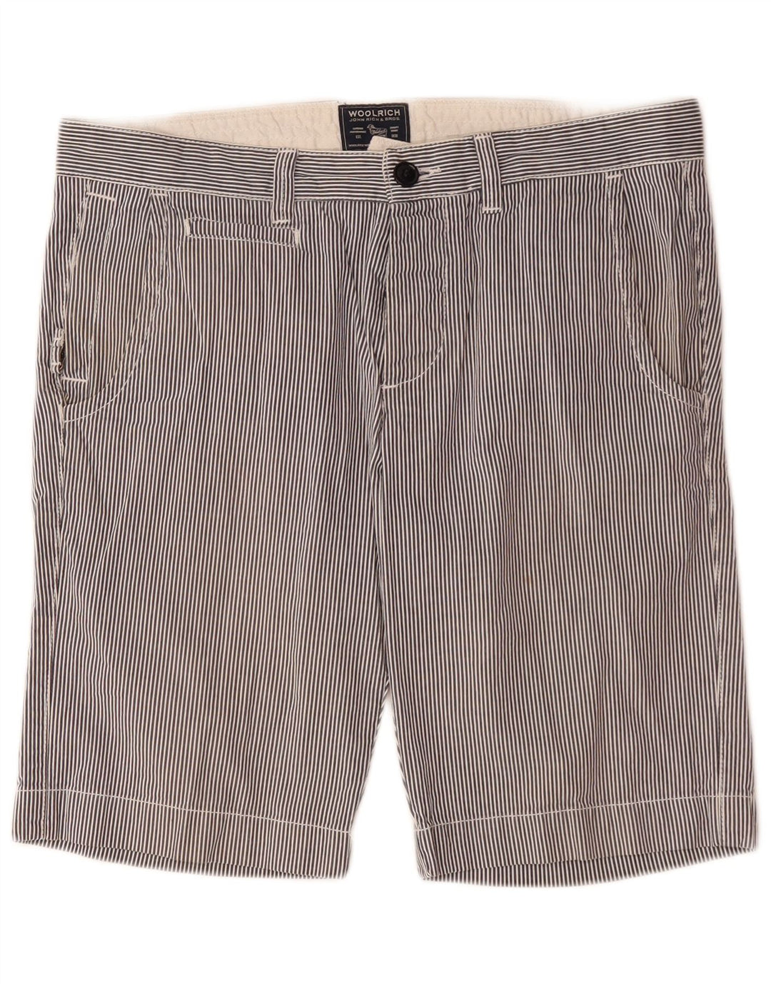 Pantaloncini chino da uomo Woolrich W33 cotone gessato medio blu navy